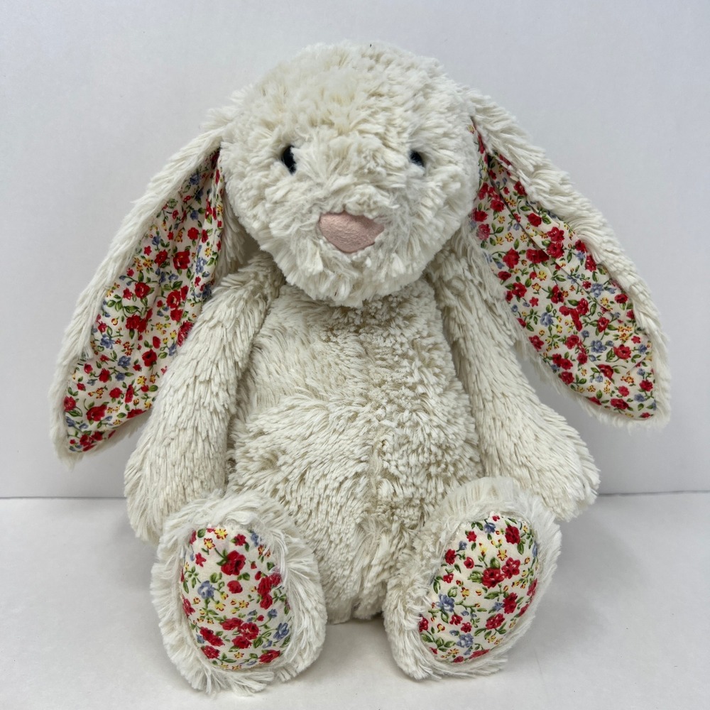 Jellycat Blossom Cream Bunny Cream Floral Ears Footpads JCINC1866 Plush Toy - Picture 11 of 16
